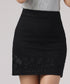 Embroidered Black Denim Skirt
