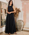 Black Linen Detailed Maxi