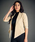 Front Open Beige Work Office Blazer