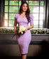 Vneck Pencil Purple Dress