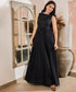Black Linen Detailed Maxi
