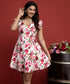 Random Florals Tiered Ruffle Dress