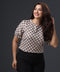 Printed Half Sleeve Beige Top