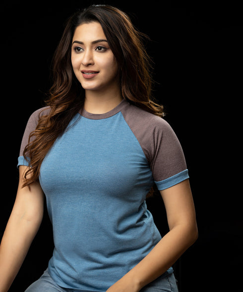 Blue Marl Raglan Short Sleeve Tshirt