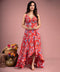 Red Frilled Maxi Floral Dress