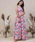 Halter Neck Floral Printed Chiffon Maxi