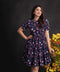 Blue Base Printed Loose Fitted Dress