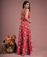 Red Frilled Maxi Floral Dress