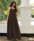 Black Olive Flowing Linen Maxi