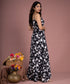 Black And White Floral Wrap Around Maxi Dress