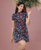Printed High Neck Mini Dress