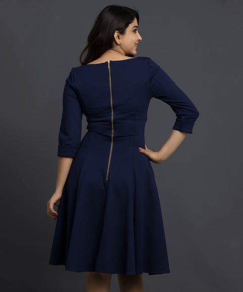 Ponte Waistless Dress with Sweetheart Neck