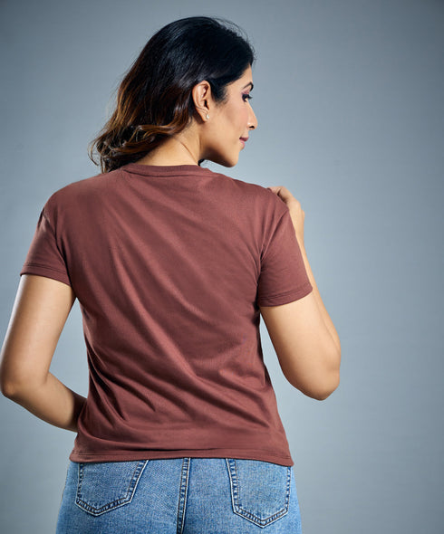 Basic Crew Neck Brown Tshirt