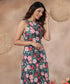 Halter Neck Printed Midi Dress