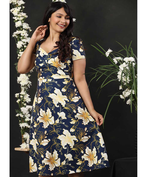 Sweet Heart Printed Short Sleeve Dress