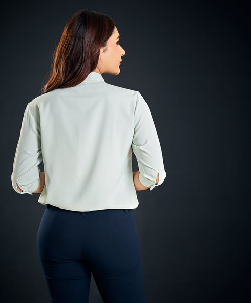 Turn-Down Collar Loose Formal Blouse