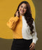 Solid Two Tone Mustard White Top