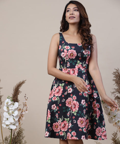 Princess Line Scoop Neck Sleeveless Dress