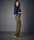 Flared Work Ponte Green Pants