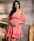 Back Tie Chiffon Mini Pink Dress