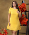 Sleeve Detailed Mini Yellow Dress