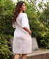 Pintuck Linen Shift White Dress