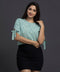 Mint Ditsy Floral Sleeve Tie Top