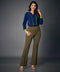 Flared Work Ponte Green Pants