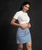 Light Blue Mini Denim Skirt