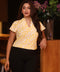 Sleeve Flared Front Vneck Yellow Blouse