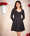 Waistless Long Sleeve Ponte Dress