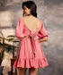 Back Tie Chiffon Mini Pink Dress
