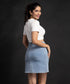 Light Blue Mini Denim Skirt