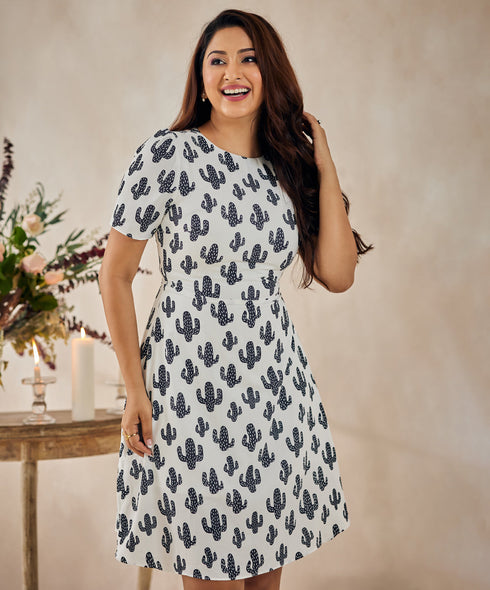 Loose Fitted White Cotton Dress