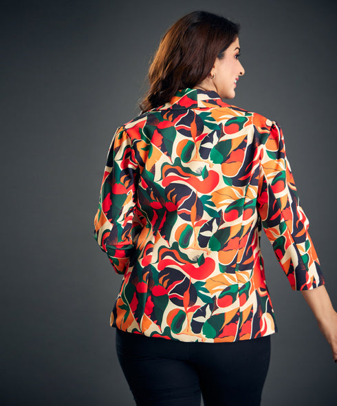 Bold Scattered Printed Blazer