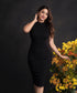 Black High Neck Bodycon Dress