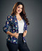 Floral Printed Blue Blazer