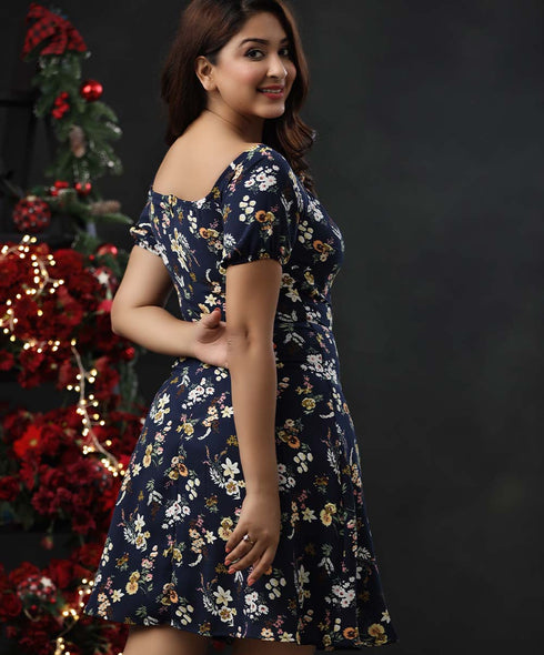 Puffed Sleeve Off Shoulder Mini Dress