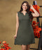 Scalloped Edged Mini Green Dress