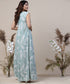 Loose Fitted Printed Mint Maxi Dress