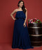 Navy Double Frilled Tube Maxi