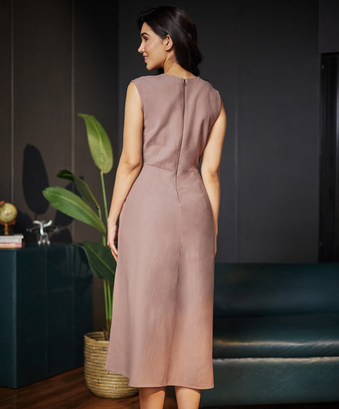 Ankle Length Linen Shift Dress