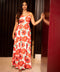 Huge Floral Printed Strappy Maxi