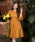 Saffron Front Buttoned Linen Dress