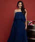 Navy Double Frilled Tube Maxi