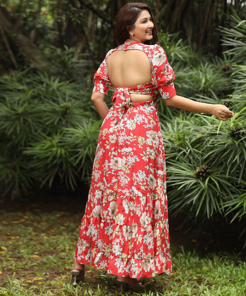 Back Detailed Cottage Cotton Maxi