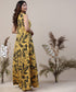 Loose Fitted Printed Yellow Maxi Dress