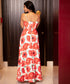 Huge Floral Printed Strappy Maxi