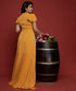 Mustard Sleeve Frilled High Low Maxi