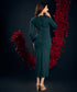 Long Sleeve Bodycon Green Midi Dress